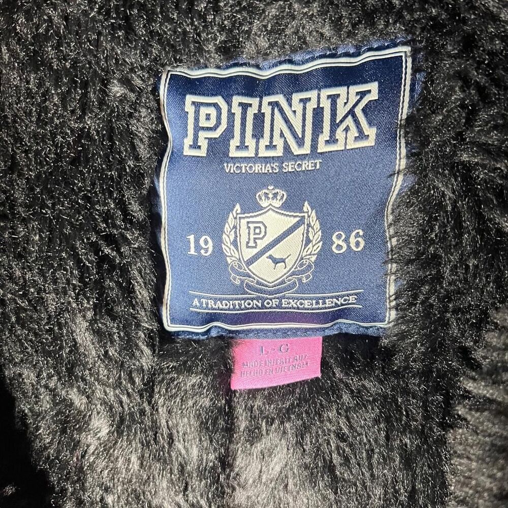 Victoria’s Secret Love Pink Bling Faux Fur Lined Zip Up Hoodie - Picture 5 of 8